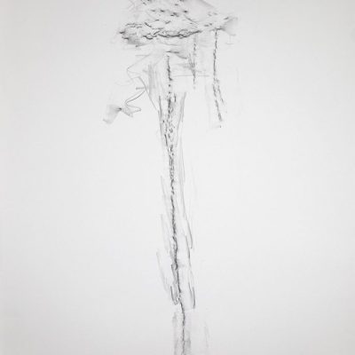 An abstract illustration of an icicle on paper with graphite